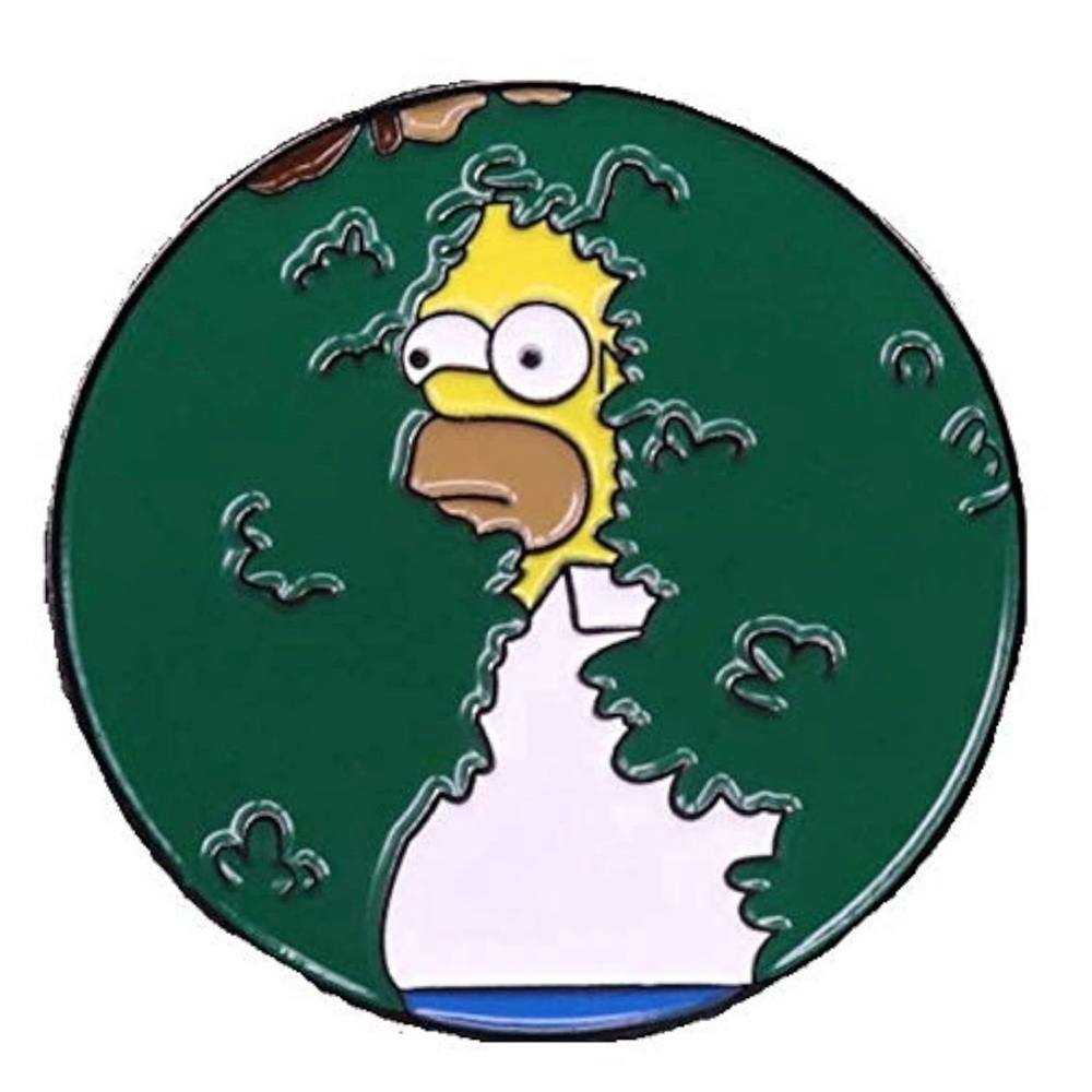 Homer Simpson Hiding in Bush Meme Enamel Pin Funny The Simpsons Brooch Badge